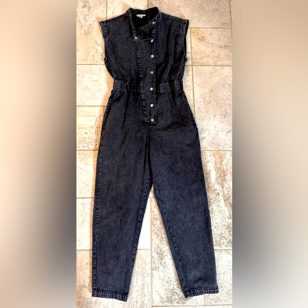 Elan Black Denim Jumpsuit size MEDIUM
